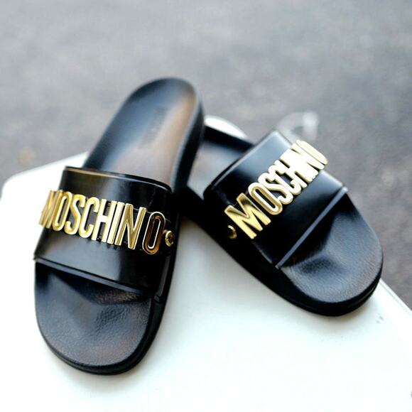 Moschino Black and Gold Sandals - Picture 10 of 16